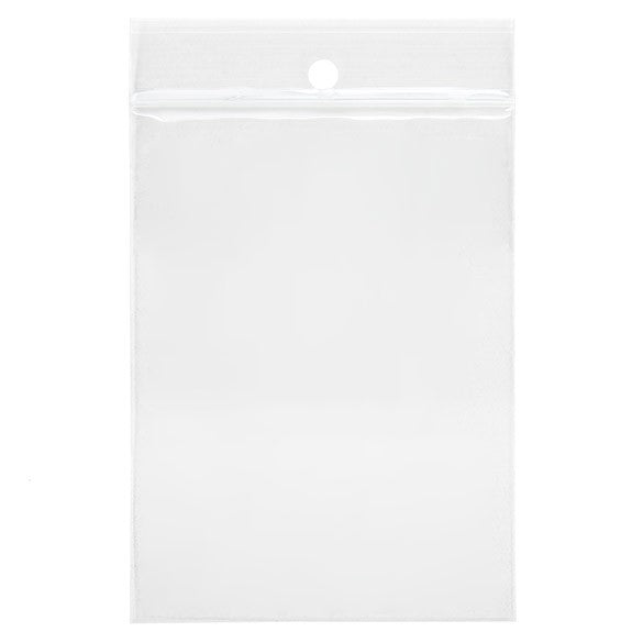 Grip Seal Bags with Hang hole 7.5x10cm Crystal Clear PP 75 micron (100 pieces) [Z3R34]