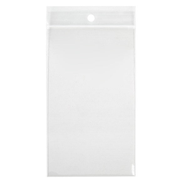 Grip Seal Bags with Hang hole 7.5x12.5cm Crystal Clear PP 75 micron (100 pieces) [Z3R35]