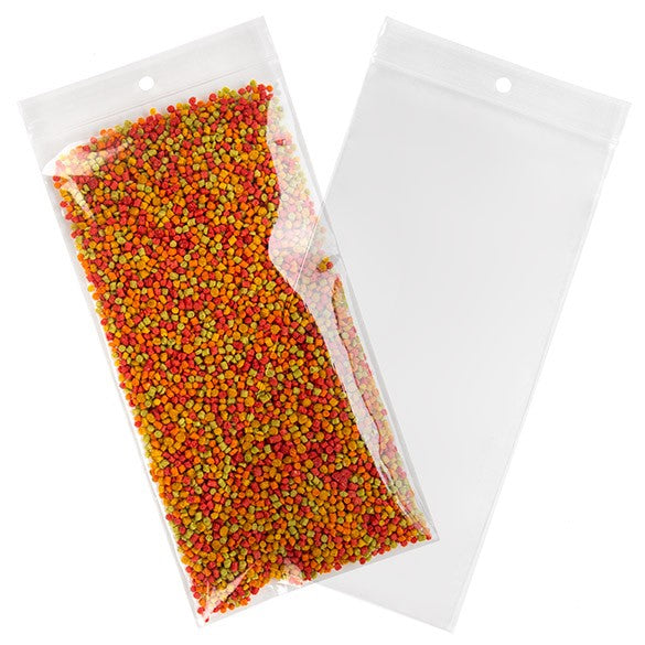 Grip Seal Bags with Hang hole 12.5x20.5cm Crystal Clear PP 75 micron (100 pieces) [Z3R48]