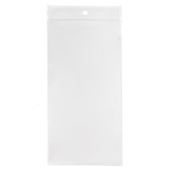 Grip Seal Bags with Hang hole 12.5x20.5cm Crystal Clear PP 75 micron (100 pieces) [Z3R48]