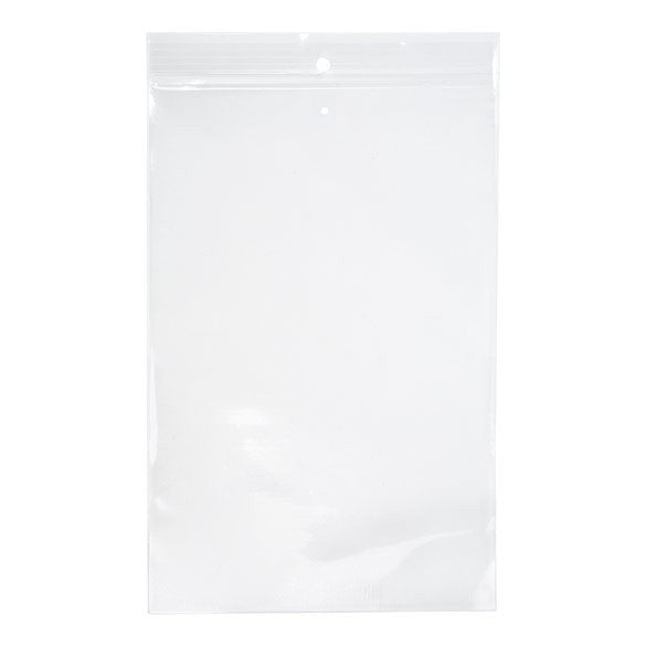 Grip Seal Bags with Hang and Vent-hole 15x23cm Crystal Clear PP 75 micron (100 pieces) [Z3R69V]