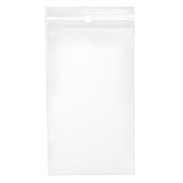 Grip Seal Bags with Hang hole 7.5x12.5cm Crystal Clear PP 100 micron (100 pieces) [Z4R35]