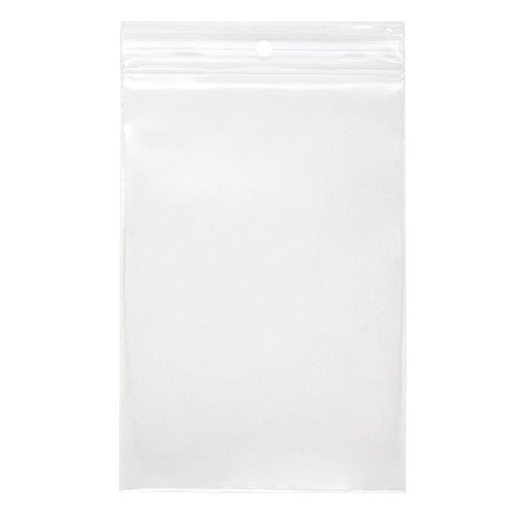 Grip Seal Bags with Hang hole 10x15cm Crystal Clear PP 100 micron (100 pieces) [Z4R46]