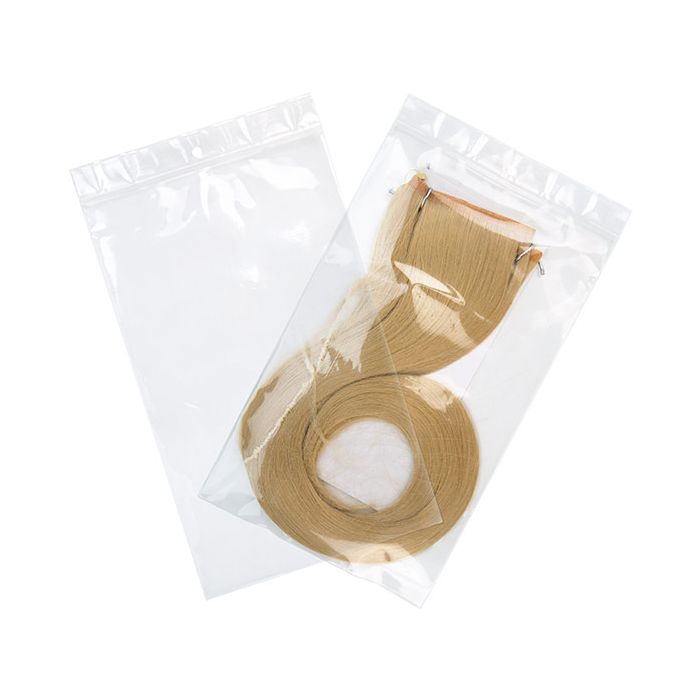 Grip Seal Bags with Hang hole 15x25.5cm Crystal Clear PP 100 micron (100 pieces) [Z4R610]