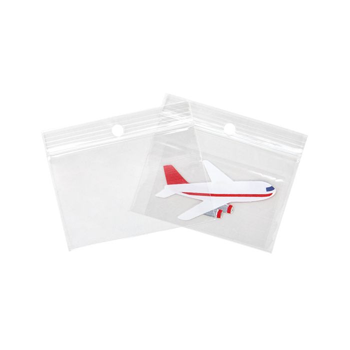 Grip Seal Bags with Hang hole 7.5x5cm Crystal Clear PP 50 micron (100 pieces) [ZR32]