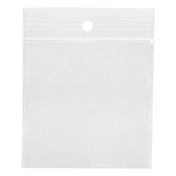 Grip Seal Bags with Hang hole 7.5x7.5cm Crystal Clear PP 50 micron (100 pieces) [ZR33]