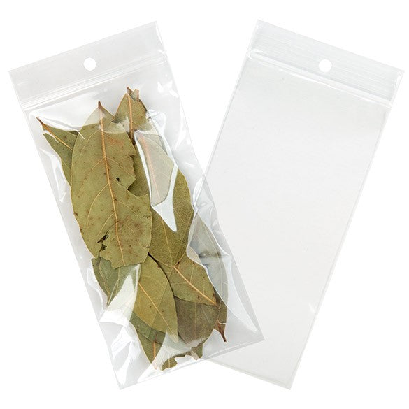Grip Seal Bags with Hang hole 7.5x15cm Crystal Clear PP 50 micron (100 pieces) [ZR36]