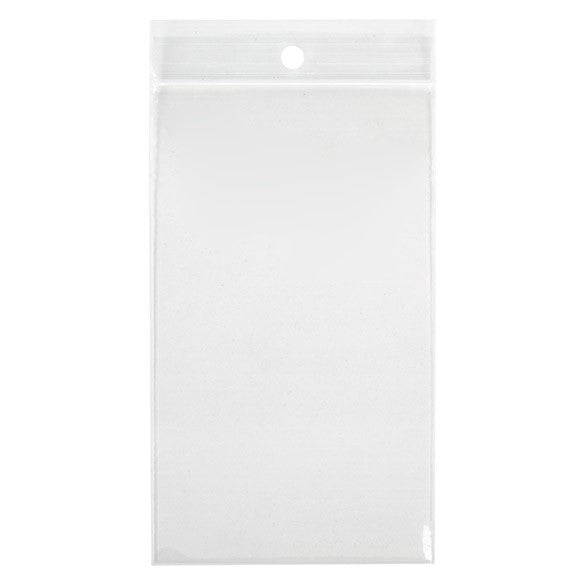 Grip Seal Bags with Hang hole 7.5x15cm Crystal Clear PP 50 micron (100 pieces) [ZR36]