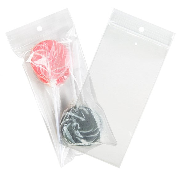 Grip Seal Bags with Hang and Vent-hole 7.5x15cm Crystal Clear PP 50 micron (100 pieces) [ZR36V]