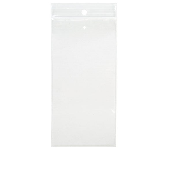 Grip Seal Bags with Hang and Vent-hole 7.5x15cm Crystal Clear PP 50 micron (100 pieces) [ZR36V]