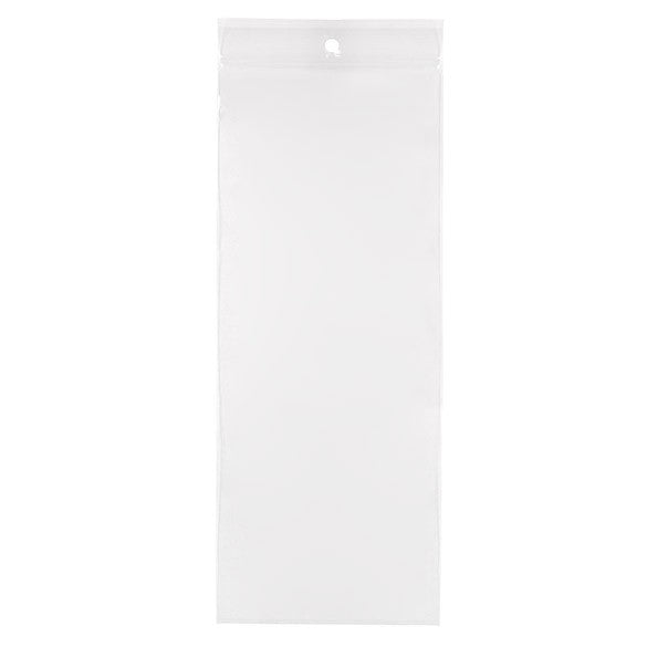Grip Seal Bags with Hang hole 10x25.5cm Crystal Clear PP 50 micron (100 pieces) [ZR410]