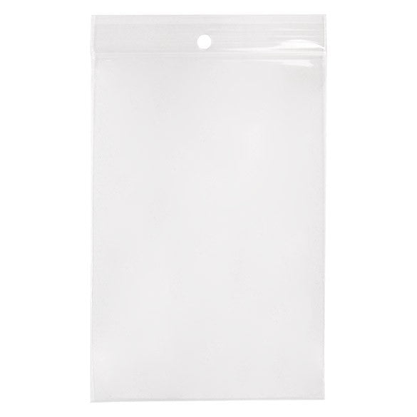 Grip Seal Bags with Hang hole 10x15cm Crystal Clear PP 50 micron (100 pieces) [ZR46]