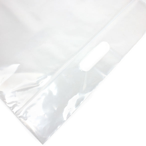 Plastic Carrier Bags Transparent 33.6x33.6 + 6.4cm 75 micron with Grip Seal (100 pieces) [ZH13CL5]
