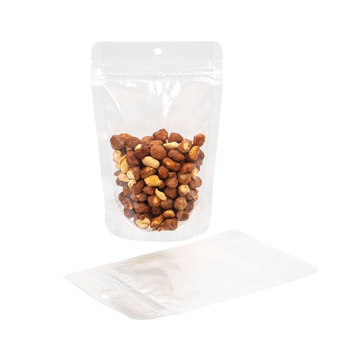 Clear Stand Up Zipper Pouch 12x7,5x18,5 cm with Hang Hole (100 Pieces) [ZBG46H]