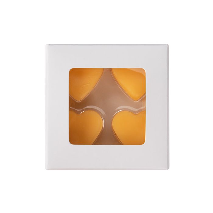 White Kraft Artisan Candy Box Set, Heart Insert 7x2.1x6.8 cm (25 pieces) [CNDYH276W]