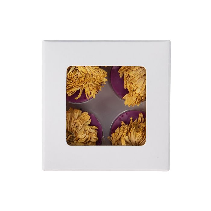 White Kraft Artisan Candy Box Set, Round Insert 7x2.1x6.8 cm (25 pieces) [CNDYR276W]