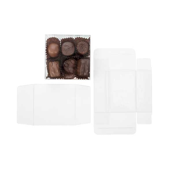 Plastic Gift Boxes for "chocolate" Truffels 10.8x4.1x10.8cm with Insert (100 pieces) [CNDY194]