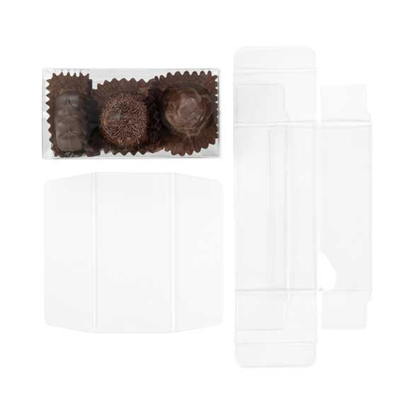 Plastic Gift Boxes for "chocolate" Truffels 5.4x3.5x10.8cm with Insert (100 pieces) [CNDY195]