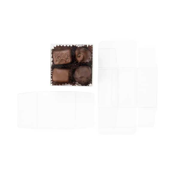 Plastic Gift Boxes for Chocolates 7x3.7x7cm with Insert (100 pieces) [CNDY227]