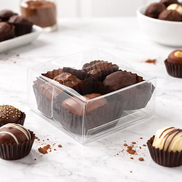 Plastic Gift Boxes for Chocolates 7x3.7x7cm with Insert (100 pieces) [CNDY227]