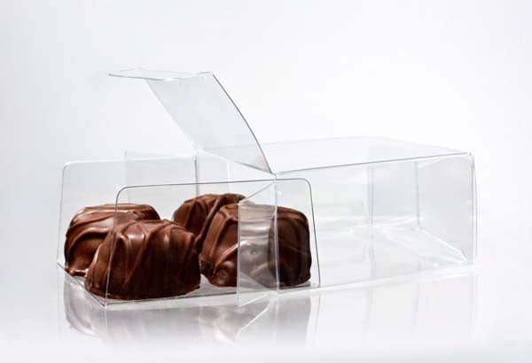 Plastic Gift Boxes for Chocolates 7x3.7x7cm with Insert (100 pieces) [CNDY227]