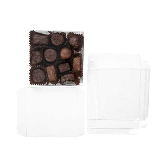 Plastic Gift Boxes for Chocolates 14.3x2.5x14.1cm with Insert (100 pieces) [CNDY48]