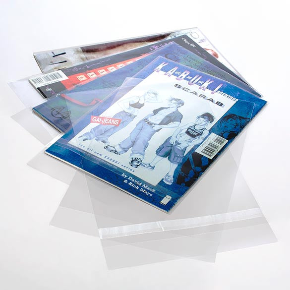 Plastic Bags for Comic Books 17.5x26 + 3cm with Protective Closure (100 pieces [COMIC1PC]