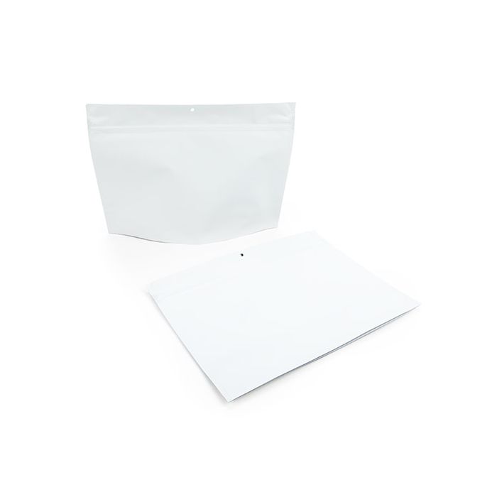 Matte White Child Resistant Pouch Bags 30,5x10x23 cm (100 Pieces) [CRP129MW]