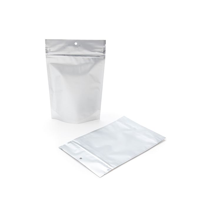 Child Resistant Pouch Bags Matte Silver 14,9x6,4x23,2cm (100 Pieces) [CRP7MS]