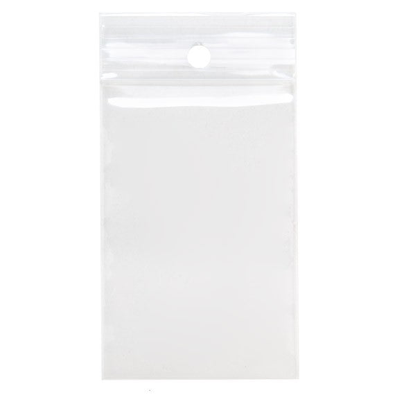 Grip Seal Bags with Hang hole 5x7.5cm Crystal Clear PP 75 micron (100 pieces) [Z3R23]