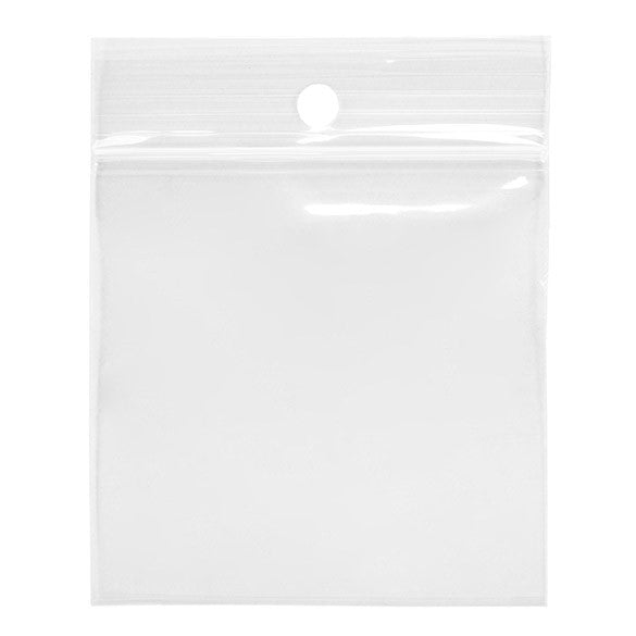Grip Seal Bags with Hang hole 6.5x6.5cm Crystal Clear PP 75 micron (100 pieces) [Z3R2H2H]