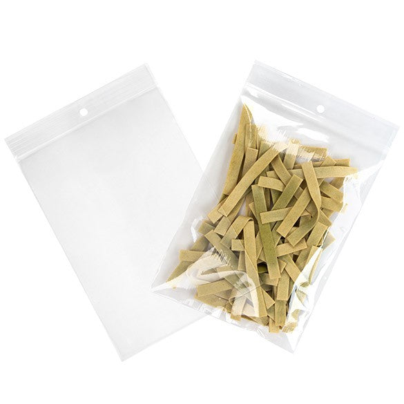 Grip Seal Bags with Hang hole 12.5x18cm Crystal Clear PP 75 micron (100 pieces) [Z3R57]