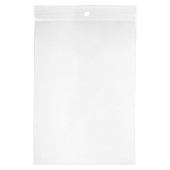 Grip Seal Bags with Hang hole 12.5x18cm Crystal Clear PP 75 micron (100 pieces) [Z3R57]