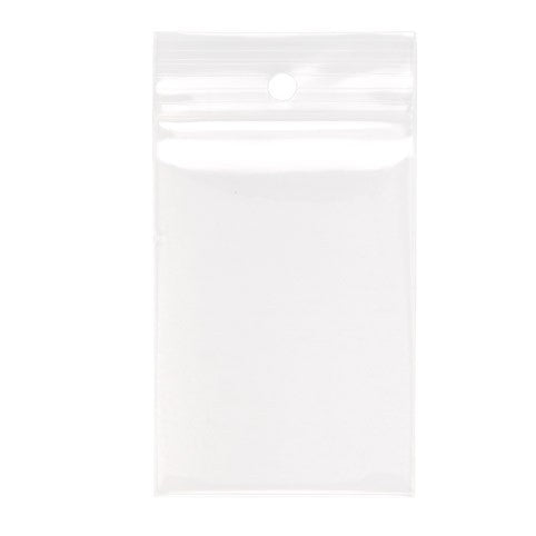 Grip Seal Bags with Hang hole 5x7.5cm Crystal Clear PP 100 micron (100 pieces) [Z4R23]