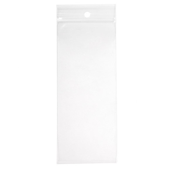 Grip Seal Bags with Hang hole 6.5x15cm Crystal Clear PP 100 micron (100 pieces) [Z4R2H6]