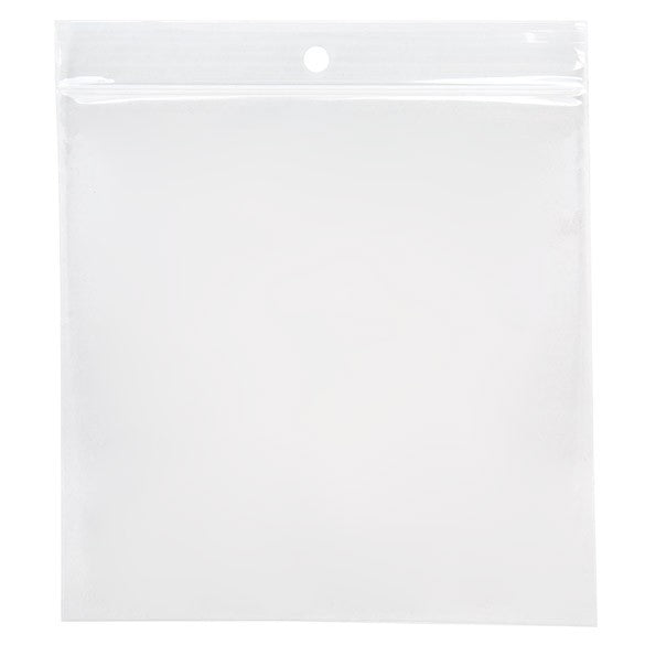 Grip Seal Bags with Hang hole 12.5x12.5cm Crystal Clear PP 100 micron (100 pieces) [Z4R55]