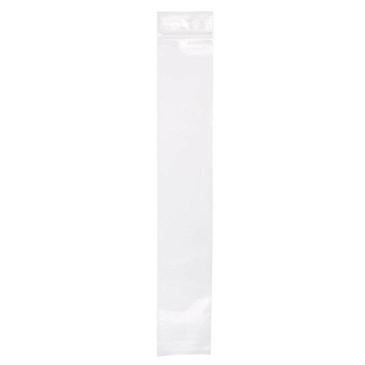 Grip Seal Bags with Hang and Vent-hole 5x30.5cm Crystal Clear PP 50 micron (100 pieces) [ZR212V]