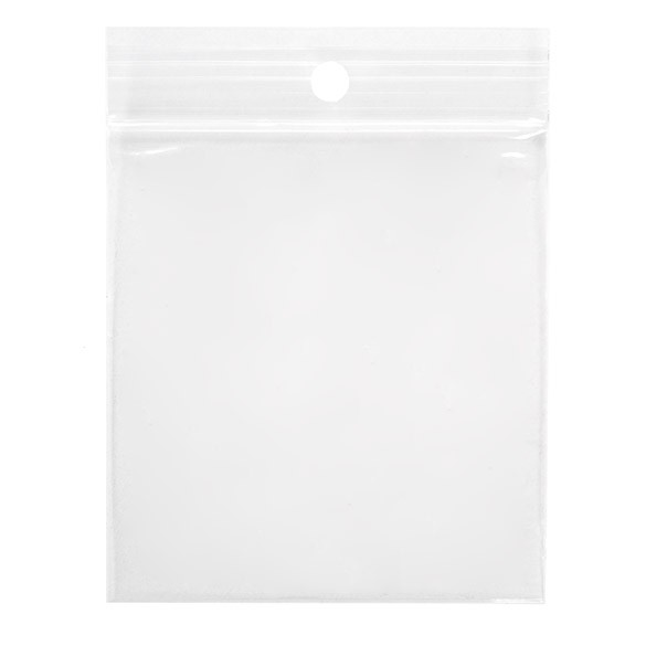 Grip Seal Bags with Hang hole 7x7.5cm Crystal Clear PP 50 micron (100 pieces) [ZR23Q3]