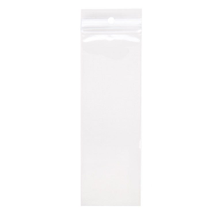 Grip Seal Bags with Hang hole 5x15cm Crystal Clear PP 50 micron (100 pieces) [ZR26]