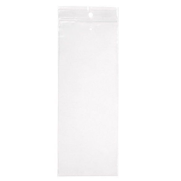 Grip Seal Bags with Hang and Vent-hole 7.5x20.5cm Crystal Clear PP 50 micron (100 pieces) [ZR38V]