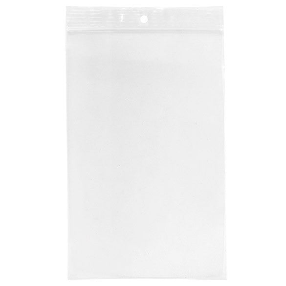 Grip Seal Bags with Hang hole 12.5x20.5cm Crystal Clear PP 50 micron (100 pieces) [ZR58]