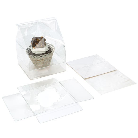 Bags Set with Paper Insert for 1 Cupcake 10.2x10.2x17.8cm (100 pieces) [CBG4]
