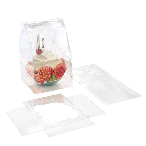Bags Set for 2 Mini Cupcakes 12.7x5.7x12.7cm with White Insert (100 pieces) [CBG9]