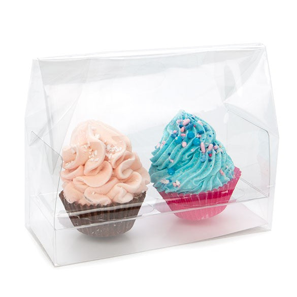Bags Set for 2 Mini Cupcakes 12.7x5.7x12.7cm with White Insert (100 pieces) [CBG9]