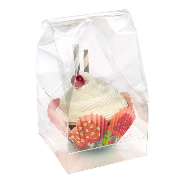 Bags Set for 2 Mini Cupcakes 12.7x5.7x12.7cm with White Insert (100 pieces) [CBG9]