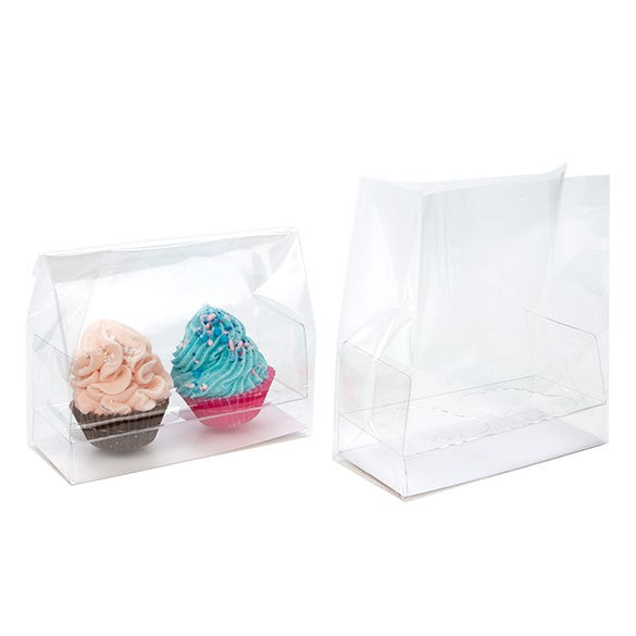 Bags Set for 2 Mini Cupcakes 12.7x5.7x12.7cm with White Insert (100 pieces) [CBG9]