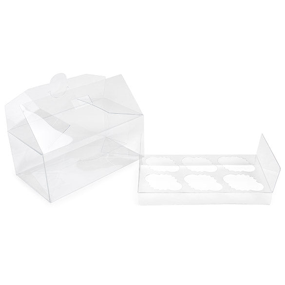 Plastic Gift Boxes for 6 mini Cupcakes or muffins 17.8x10.2x7.6cm (100 pieces) [CBS179]