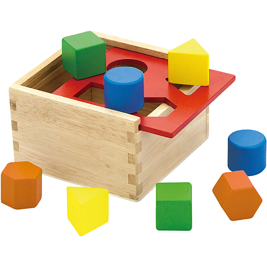 VIGA wooden shape sorter, size 13x13x8 cm