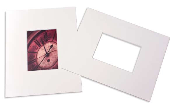 Mount Board Double thick White 20.3x25.4cm with 8.9x14cm Window (25 pieces) [MS31001]