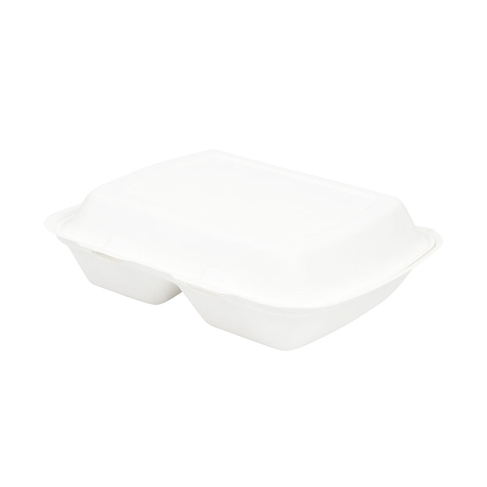 Menu Tray with Lid 2-Spoke Sugar Cane 25x20x7.5 cm (200 pieces) [GB-DFC01347]